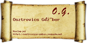 Osztrovics Gábor névjegykártya